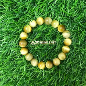 Vòng tay đá hổ vàng tươi cho nam mệnh kim